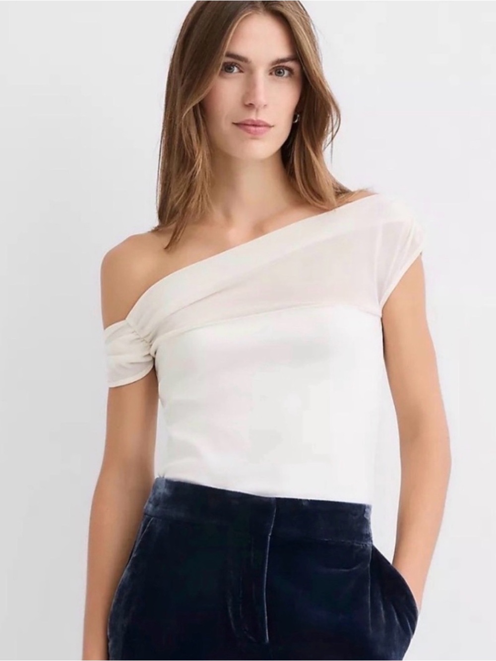 LOFT Cream Off the Shoulder Shirt